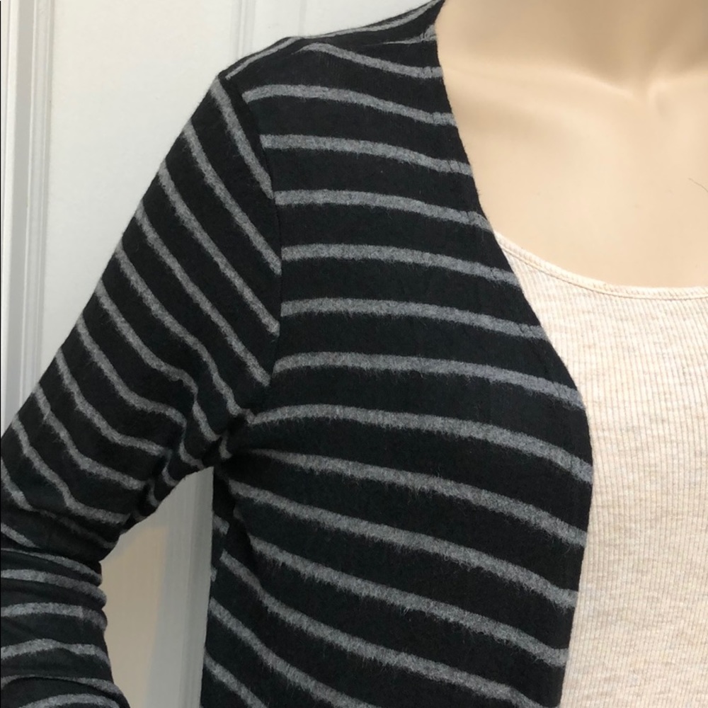 Last 1! CHARCOAL & BLACK STRIPE CARDIGAN - Picture 3 of 7